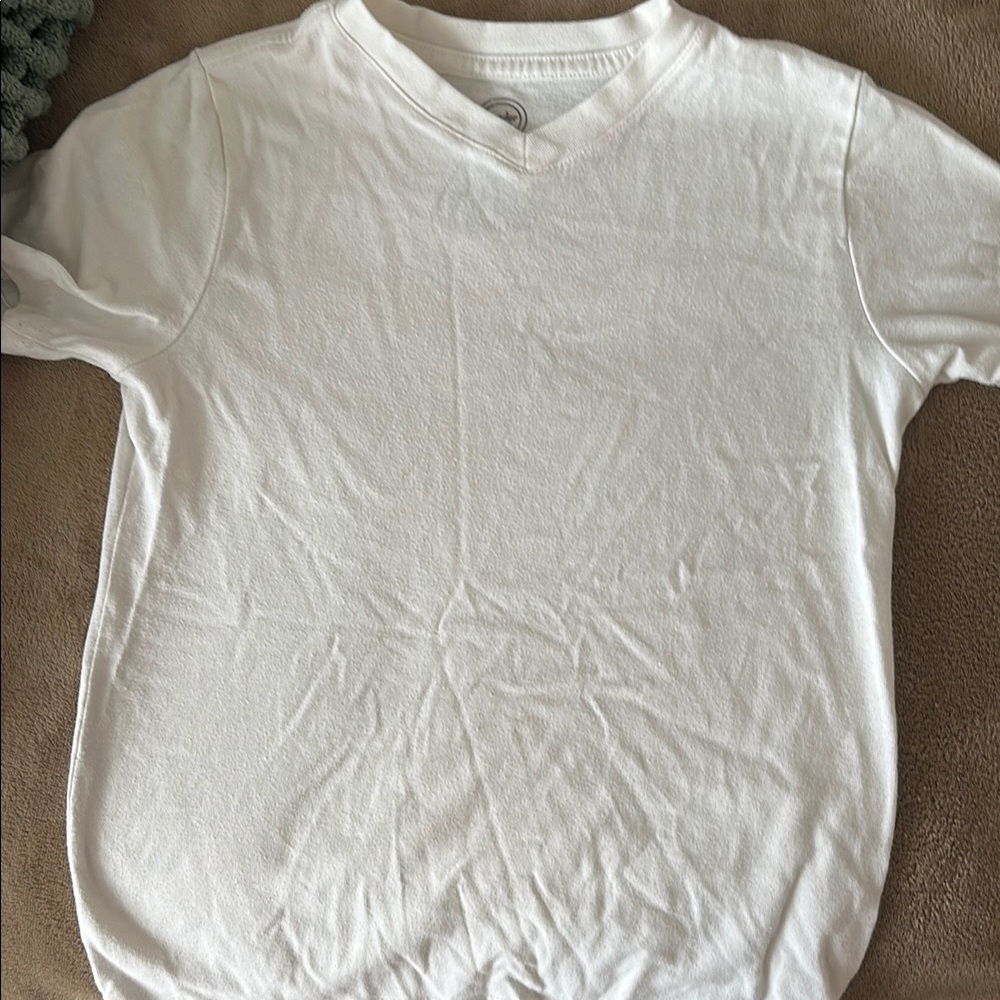 Kids White V-Neck Shirt